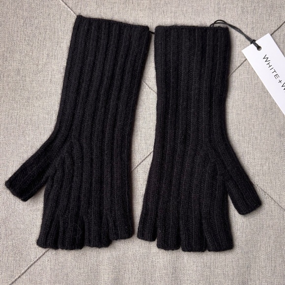 WHITE + WARREN CASHMERE MARLED FINGERLESS GLOVE - Picture 1 of 4